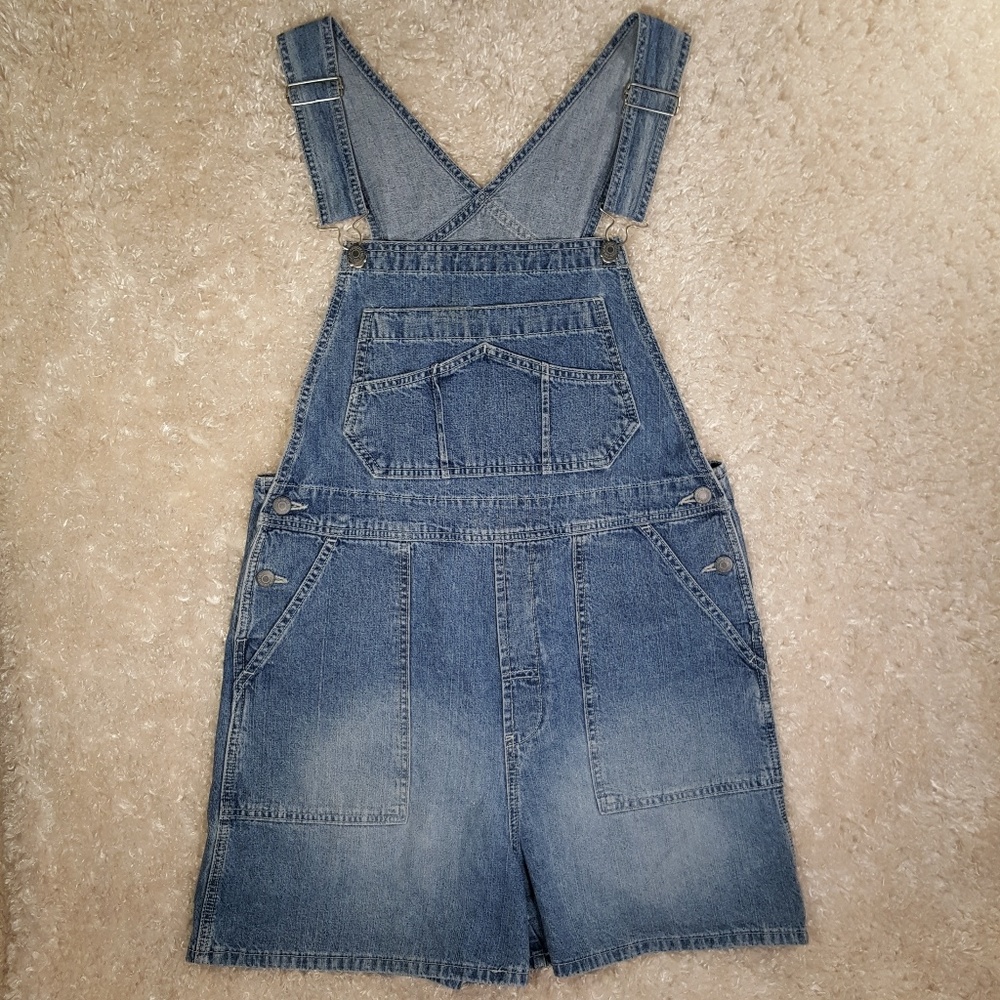 AEO Dungarees Workwear Denim Overall Shorts
